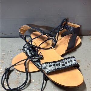 Jack Rogers Navy Lace-Up Sandals